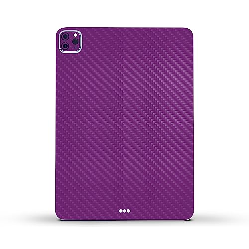 Image of MightySkins Carbon Fiber Skin Compatible with Apple iPad Pro 11 inch M2 4th Gen (2022) Full Wrap Kit - Solid Purple | Protective, Durable Textured Carbon Fiber Finish | Easy to Apply | Made in The USA