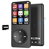 128GB MP3 Player with Bluetooth 5.3, Ninsiden 1.8-Inch Music Play Built-in HiFi Speaker,Portable MP4/MP3 Player for Kids with Music,Video,FM Radio, E-Book Reader, Voice Record, Photo Viewer, Black
