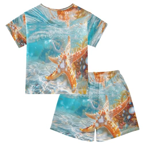 Starfish Kids Pjs Set Boys Girls Summer Short-Sleeve Sleepwear Pajamas 2PCS2
