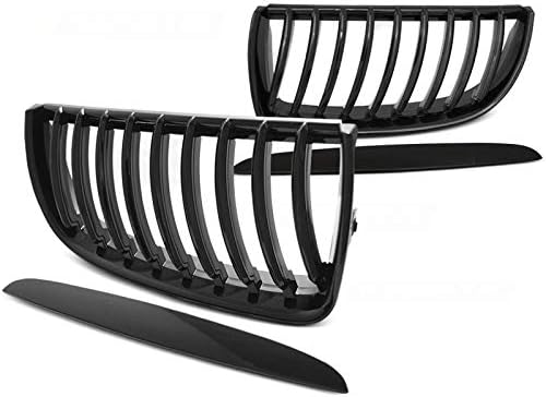 Front Grill Compatible with BMW 3 Series E90 E91 Saloon Touring 2005 2006 2007 2008 RS-88 Front Central Sport GrillReplacement Kidney Grille Grill Glossy Black