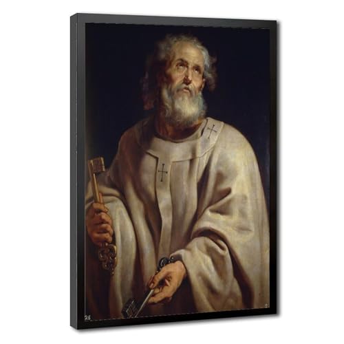 Impression sur toile Saint Pierre par Rubens 50x75 cm cadre bois suspendu