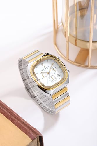 Image of Daniel Hechter Paris Bercy Collection Modern Multi Functional Watch for Men with Square Dial and Stainless Steel Strap