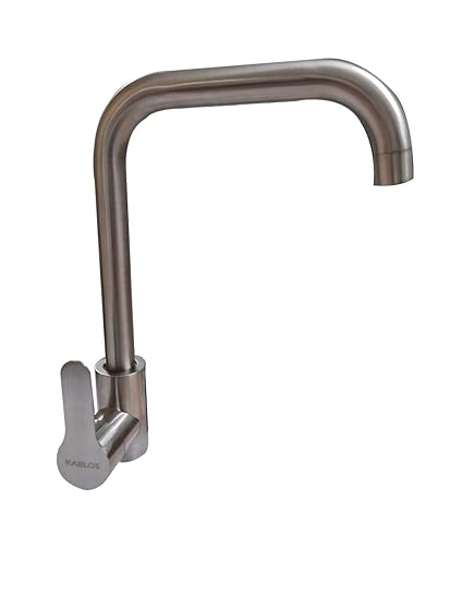 Simba Table Mounted Kitchen Sink Mixer with Connecting Hoses and Installation kit (J Band, Steel Matt)