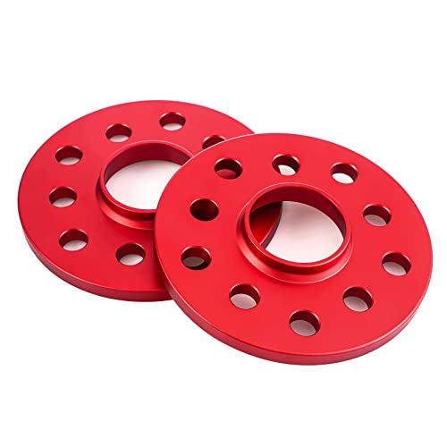 Pindex Placas de acoplamiento de 5 x 100 mm, separadores de 10 mm, 5 x 112, 10 mm, para Audi, espaciadores de 20 mm por eje, LK 5 x 100 5 x 112, NLB 57,1 mm, rojo Cover