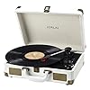 JORLAI Record Player 3 Speeds Turntable with Bluetooth Built-in Battery Stereo Speakers Vintage Record Player Belt…