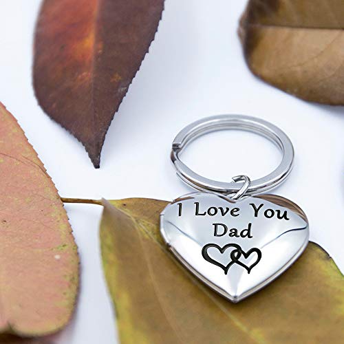 Phocksin I Love You Dad Locket Keychain For Men Heart Photo Lockets Holds Pictures Fathers Day Gift From Daughter Son #TOP2