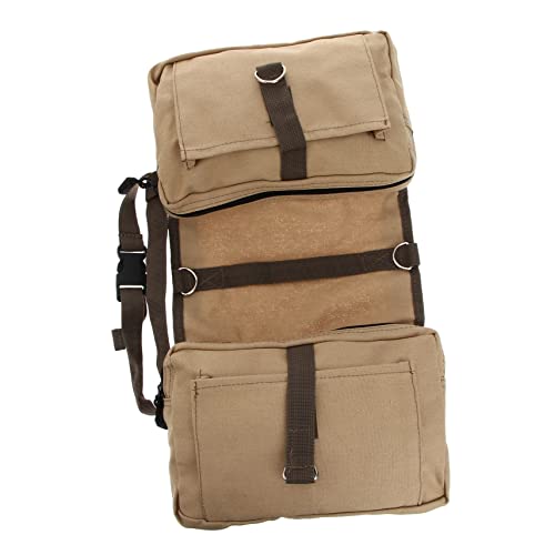 SUPVOX Dog Saddle Bag Canvas Backpack for Dogs Hiking Walking Camping (Black)