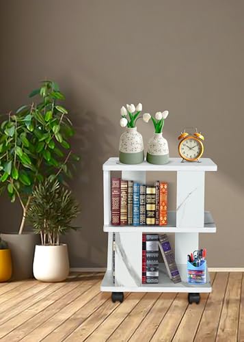 Image of SBF Furniture Center Table Engineered Wood Coffee Table (White Taj Marble) DIY(Do-It-Yourself)