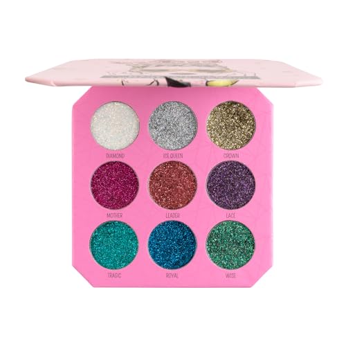 Profusion Cosmetics Majestic Gems 9 Shade Pressed Glitter Palette for Stunning Looks, Sparkle and Shine with Premium Makeup Kit, Get Lit and Glittery is Must Have Essential for Your Glam Squad