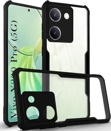 Image of Jkobi Back Cover Case for Vivo Y200 Pro 5G (Shockproof with Polycarbonate Clear Panel | Professional Black)