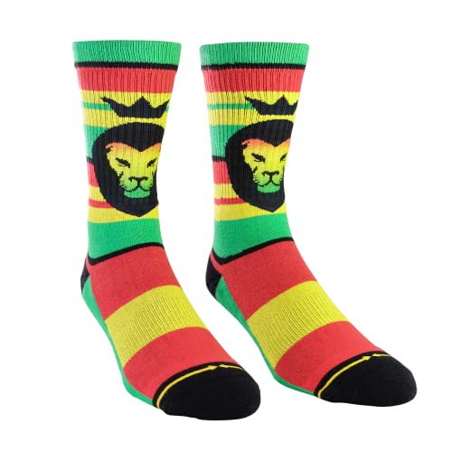 MERGE4 Rasta Pride Large Crew Socks for Men and Women Quality Durable Socks with Moisture Wicking Soles