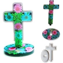 3D Jesus-Cross Resin Molds, Large Statue Making Chocolate Handmade Soap Silicone Molds, Crossed Shape Silicone Candlestick Molds for Desktop Decoration Home Office Wall Hanging Door Ornament 7"