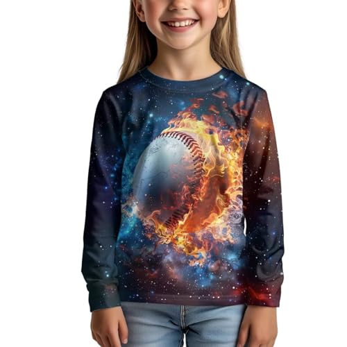 Xpyiqun T Shirts Size 3-16 Years Long Sleeve Graphic Tees for Boys Crewneck Gym Active Tshirts Sportswear Basic Shirt2