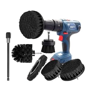 Brush Attachment Drill Set 6 Pieces Extended Drill Brushes Attachment Cleaning Brush Rim Brush Scrubber Cleaning Brush Kit for Rims, Bathtub, Tiles, Kitchen, Car, Sofa Corners & Grill