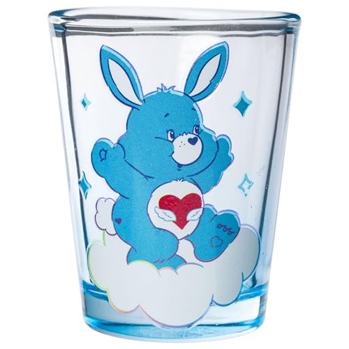 Image of Silver Buffalo Care Bears Cousins Featuring Brave Heart Lion, Swift Rabbit, Lotsa Elephant, and Gentle Lamb 4 Pack Mini Glass Set, 1.5 Ounces