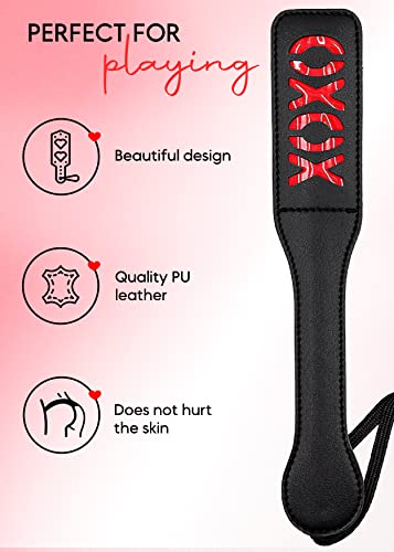 Image of Sex Paddle for Spanking Adults Faux Leather Slut XOXO Cosplay 12.8inch BDSM Bondage Bedroom Play SM Games