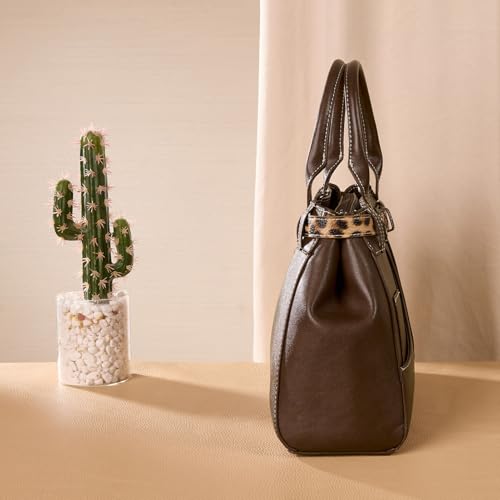 Bolso tote con cinturón y estampado leopardo para mujer miniatura 6
