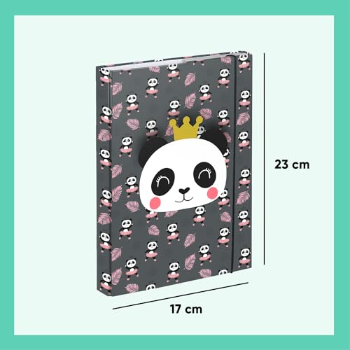 Baagl File Box for School Bag A5, Portfolio Folder for Children with Elastic Strap and Inner Flaps, Book Folder - Image 3