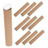 Veemoon 10 Stück Express-Verpackungspapierrolle Posterrohre kleine Pappröhren Schifffahrtsbedarf Postversandrohr Zeichnungsspeicherrohr Poströhre für Post Kartenhalter Kraftpapier Khaki