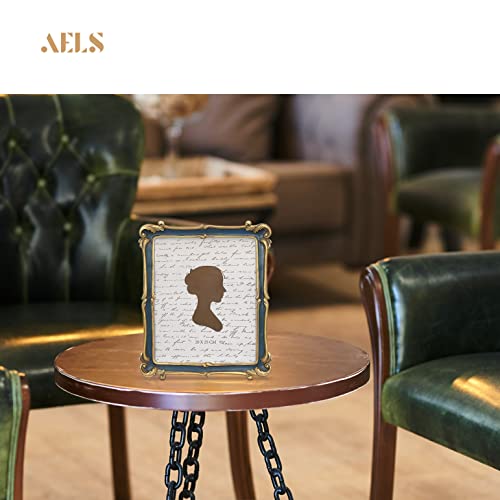 Aels 8X10 Inch Vintage Picture Frame, Elegant Antique Photo Frames With Glass Front, Photo Display, Tabletop Wall Hanging, Gift Ideas, Gold And Blue #TOP5