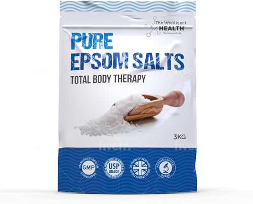 Sales puras de Epsom | Sal de baño de sulfato de magnesio (paquete de 3 kg)