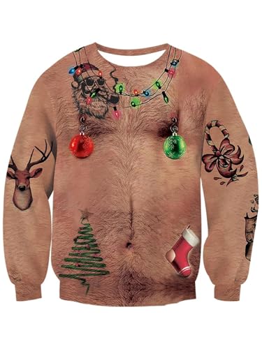 Ntswzys Unisex Adult Ugly Christmas Sweatshirt 2025 Crewneck 3D Printed Funny Sweatshirts Long Sleeve Holiday Pullover Top 1 Ntswzys Unisex Adult Ugly Christmas Sweatshirt 2025 Crewneck 3D Printed Funny Sweatshirts Long Sleeve Holiday Pullover