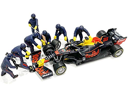 Set de 7 Figuras American Diorama Equipo Azul Fórmula Uno miniatura 3