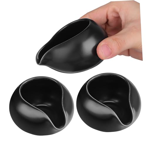 BRIGHTFUFU 3pcs Ceramic Milk Dispenser Vintage Jug Sauce Container for Sauces Syrups for Restaurant Shop Home Use Elegant Design for All Occasions