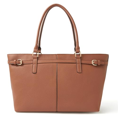 Image of Accessorize London Women's Brown Buckle Strap Tote Bag | Hand bags for women stylish | Shoulder bag for woman latest | Purse for women handbag