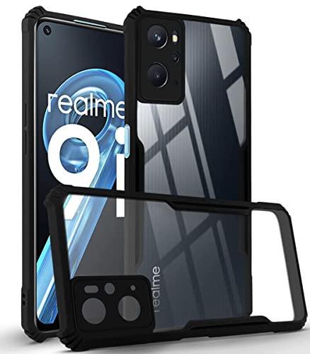 Image of Jkobi Back Cover Case for Realme 9i (Crystal Glass Back | Camera Protection | Shockproof | Professional Black)