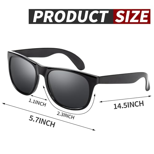 100 Pack Black Sunglasses Bulk, 80s Style Plastic Sun Glasses Toy, Carnival Prizes, Summer Beach/Pool Party Favor for Kids Adult, Birthday Decoration Supplies, Goody Bag Stuffer, Gift Box for Boy Girl2