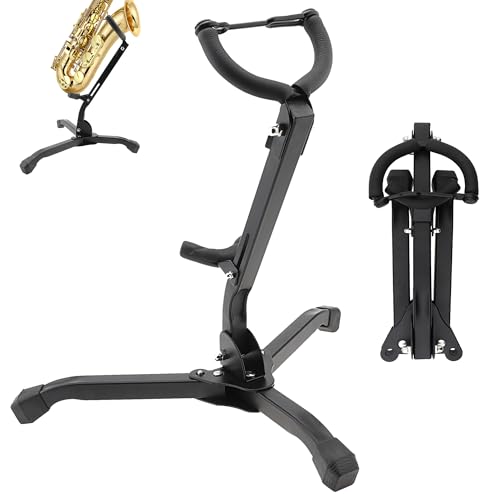 Alto Tenor Saxophone Stand Foldable Metal Tripod Holder Soft Padded Arms