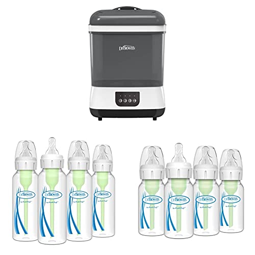 Dr. Brown’s Clean Steam Baby Bottle and Pacifier Sterilizer and Dryer & Natural Flow® AntiColic