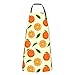 Wasserdichte Lätzchen, orangefarbene Scheiben mit gelbem Hintergrund, Schürze mit Taschen, Geschenk für Damen und Herren