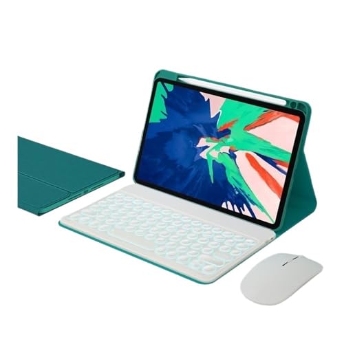 Luopan �^�u���b�g�P�[�X�ƃJ�o�[, QWERTY�L�[�{�[�h�y���X���b�g�^�u���b�g���U�[�ی�P�[�XHuawei Matepad air/11.5�C���`���j�o�[�T���ƌ݊�������(Green+Backlit Round KB2+Mouse)