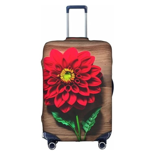 Housse pour valises de vacances anti-rayures lavable motif floral dahlia blanc L