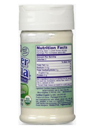Miniatura 2 de Now Foods Better Stevia - Extracto orgánico en polvo, edulcorante sin calorías, 1 onza (0.99 oz)