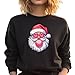 Personalized Handmade Santa Bubble Gum Christmas Sweatshirt, Retro Pink Holiday Pullover for Women, Cozy Xmas Party Outfit