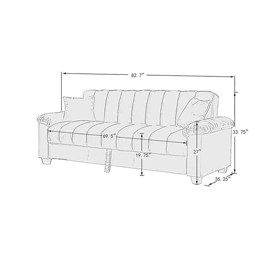 Legend Vansen 82.7'' Velvet Loveseat With Storage Convertible Sofa Bed Sleeper For Living Room And Bedroom Sofabed, Grey #TOP2