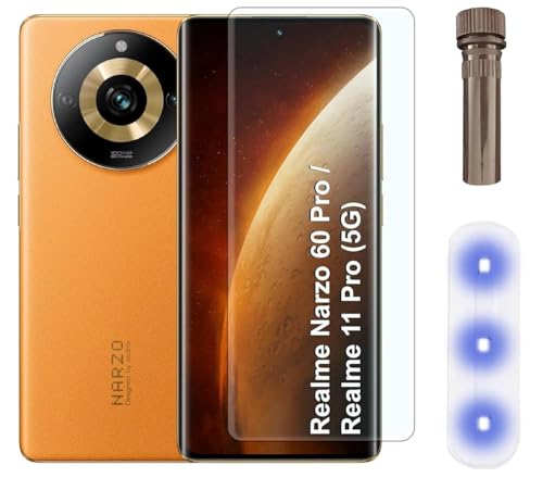 Image of Diruite UV Tempered Glass for Realme Narzo 60 Pro - Premium 9H Hardness, Full Edge-to-Edge Coverage, Crystal HD Clarity, UV Glue with Easy Installation Kit (Pack of 1)