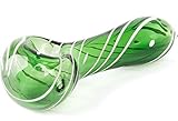 Quantity You Receive: 1 Pc : Sigato: 4.0" GREEN Tube Spoon Pipe Hand Made Thick Borosilicate Glass