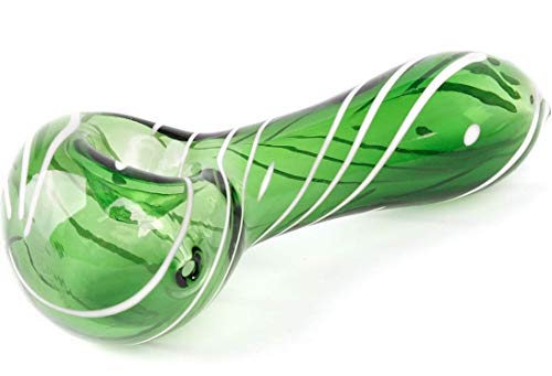 SigatoTM 4IN-GR Cuillère tube en verre borosilicate épais fait à la main Vert 10,2 cm Cover