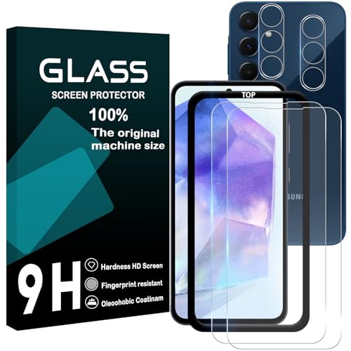 対応 Galaxy A55 5G SC-53E SCG27 ガラスフィルム ガイド枠付き 【 2+2枚セット- 国産旭硝子素材 】 galaxy a55 5g フィルム (2枚入り) +レンズ保護フィルム (2枚入り) ギャラクシー a55 強化ガラス ガ