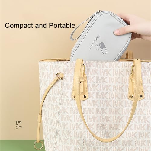 Image of Small Empty First Aid Bag with Handle, Mini First Aid Kit Travel Bag Zippered Medical Storage Bag Portable for Home Outdoor Travel Camping Hiking, Grey