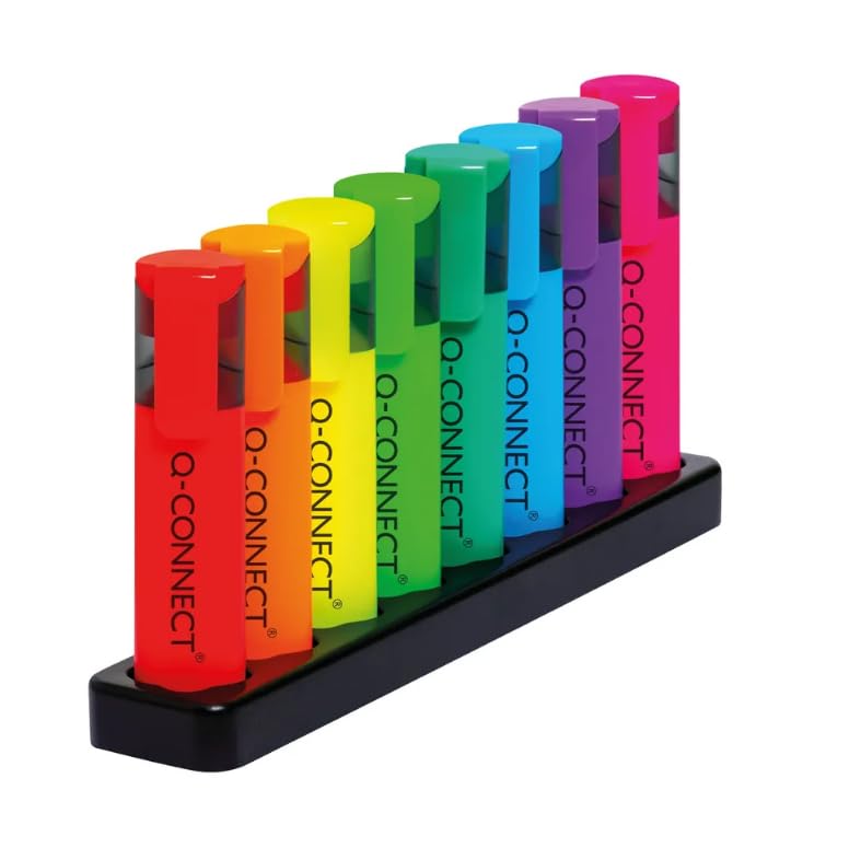 Q-Connect Deskset with 8 Neon Highlighters (Pack of 8)