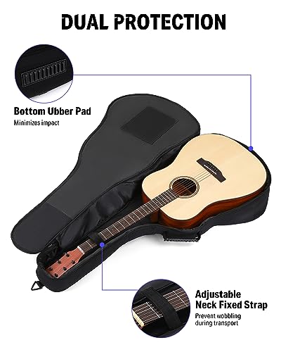 image for Donner 36 Inch Acoustic Guitar Case, 0.4 Inch Thick Padding Sponge 600