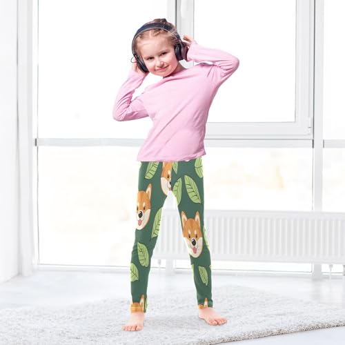 Toddler Girls Leggings Printed Yoga Pants Leggings Corgi Leaves for Kids4
