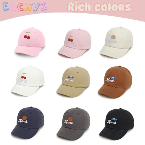 Image of Personalized Baby Infant Baseball Cap Custom Boys Girls Embroidered Sun Hat Custom Trucker Hats for Toddler Kids