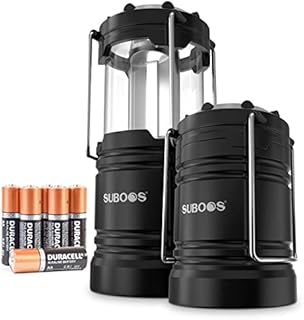 SUBOOS Lampy LED na baterie (2 szt.)  2x jaśniejsze z magnetyczną podstawą i składanym haczykiem przenośne kempingowe na wypadek braku prądu huraganu, do użytku wewnętrznego, sprzęt survivalowy