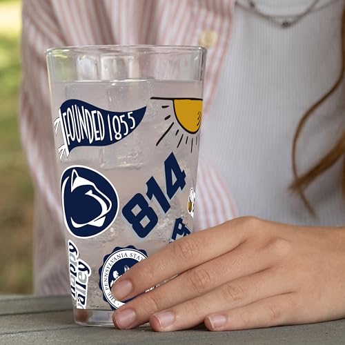 Image of Logo Brands NCAA 16 oz Pint Glass - Durable Glass With Bold Team Color- Chip-Resistant Rim Drinkware For Fans, Tailgates, Home Bars & Everyday Use